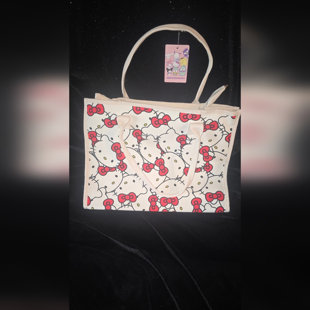Hello Kitty Tote Bag with Cream and Red Design
